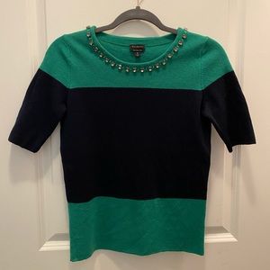 Blue & Green Quarter Sleeve Talbots Sweater